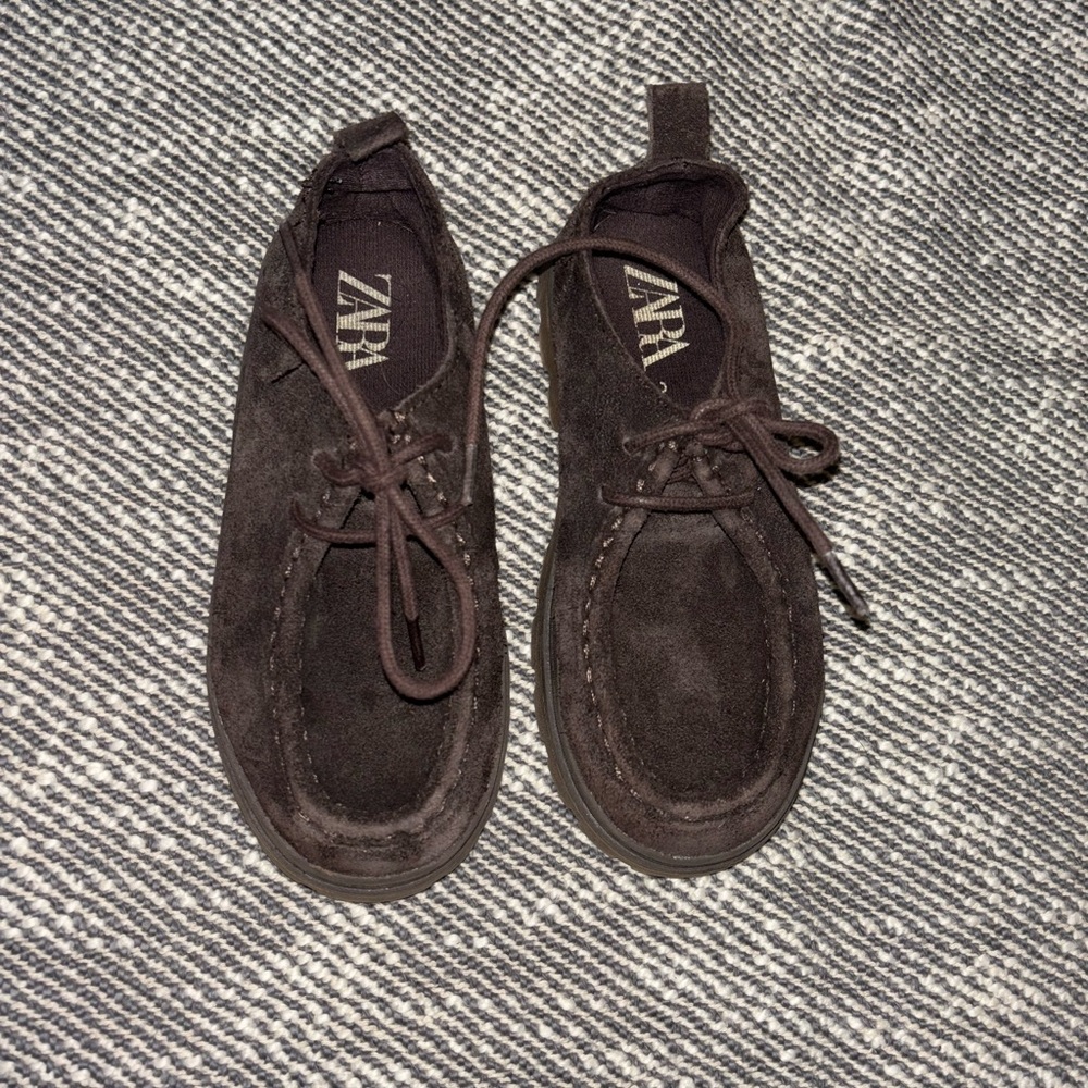 Zara Boy’s Dark Brown Suede Shoes Size 28EU